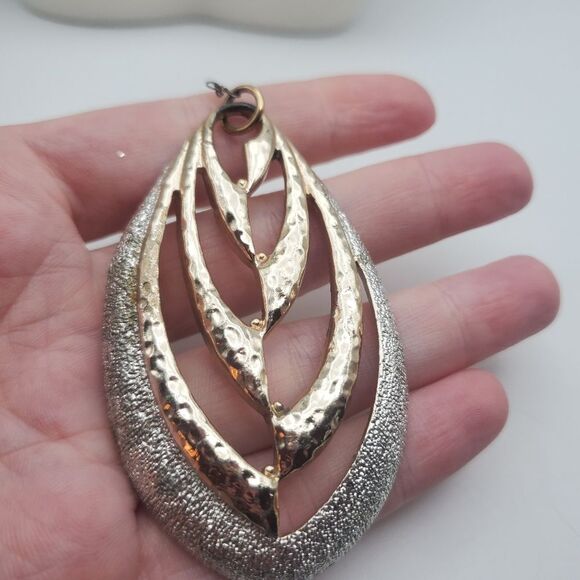 Phoenix teardrop amulet necklace pendant gold and silver tone high‎ fashion